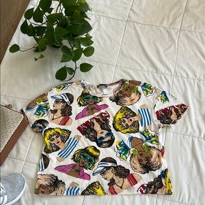 Zara Red and Yellow Short Sleeve Tee